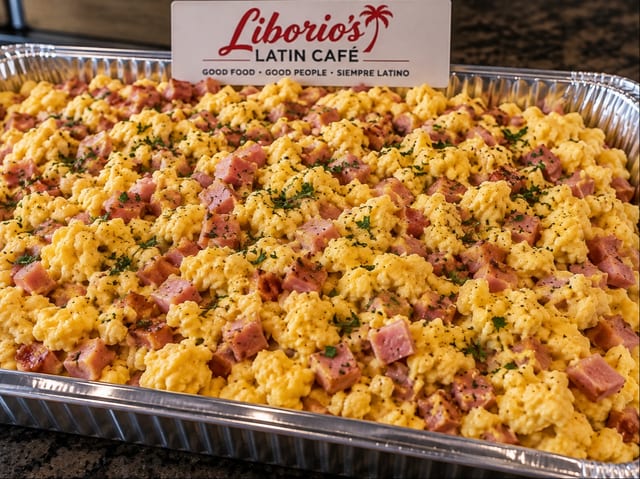 Scramble Eggs with Ham.