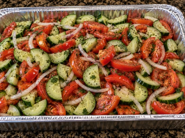 Cucumber & Tomato Salad.