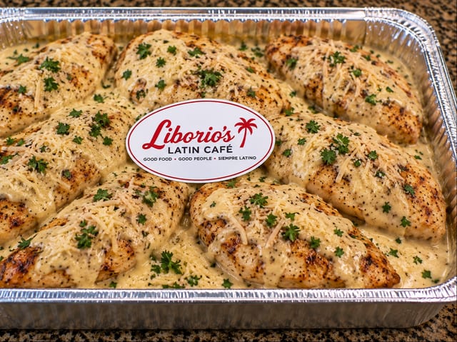 Grilled Chicken Breast with Alfredo.