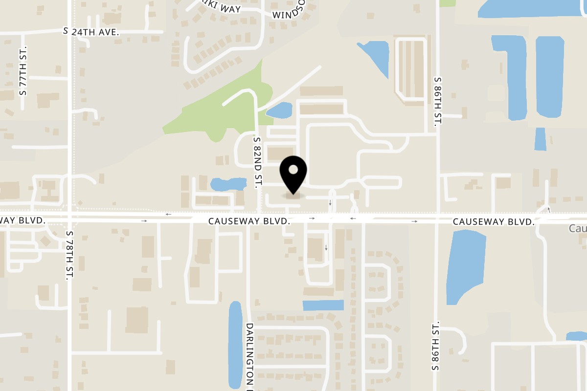 Map showing the location of Liborios Latin Cafe & Catering on 8210 Causeway Blvd in Tampa